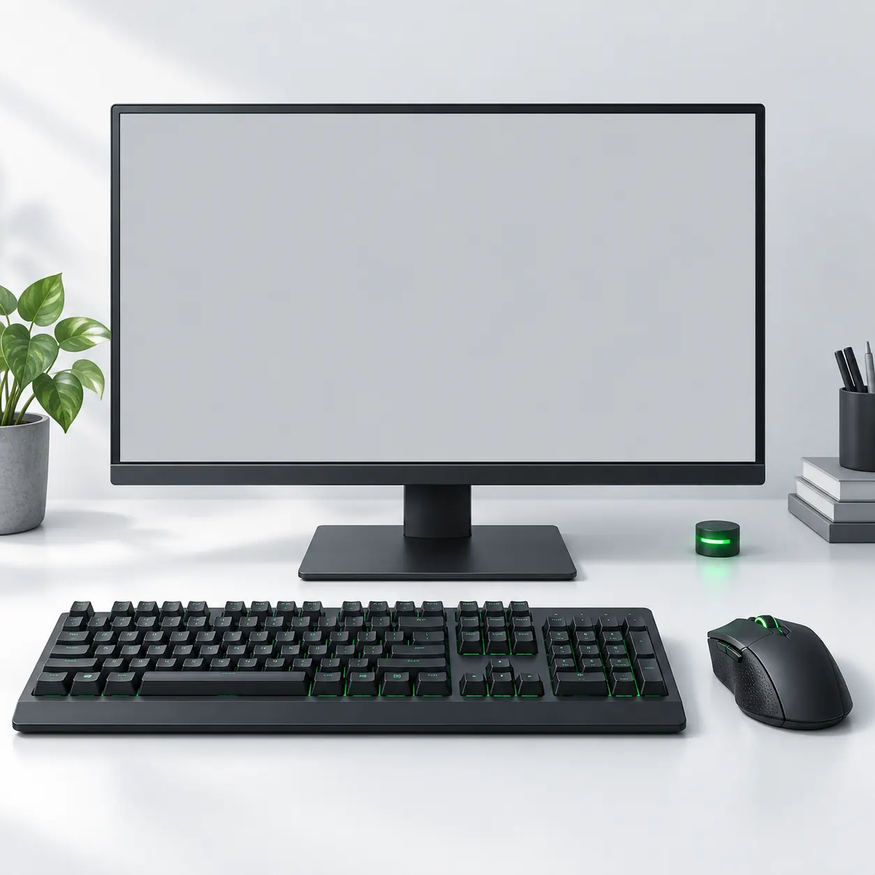 Editorial concept illustration of a gaming PC and peripheral while an installed desktop app fails to reach its open state