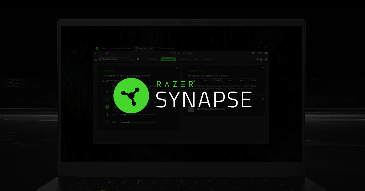 Offizielles Razer-Synapse-Produktbild mit Geräteeinstellungen